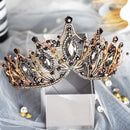 Baroque Black Queen Crowns for Women, Rhinestone Wedding Crowns and Tiaras Crystal Princess Crown Headband Tiaras for Prom Birthday Party Valentines Costume yanstar