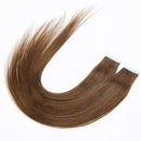 Benehair Human Hair Tape in Remy Hair Extensions Light Brown 12 inch Highlighted Seamless Invisible Skin Weft Tape ins Long Straight Hair 20pcs 50g Double Sided Tapes
