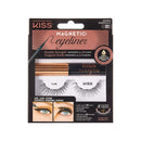 KISS Magnetic Eyeliner & Lash Kit, Lure, 1 Pair of Synthetic False Eyelashes With 5 Double Strength Magnets and Smudge Proof, Biotin Infused Black Magnetic Eyeliner with Precision Tip Brush KISS
