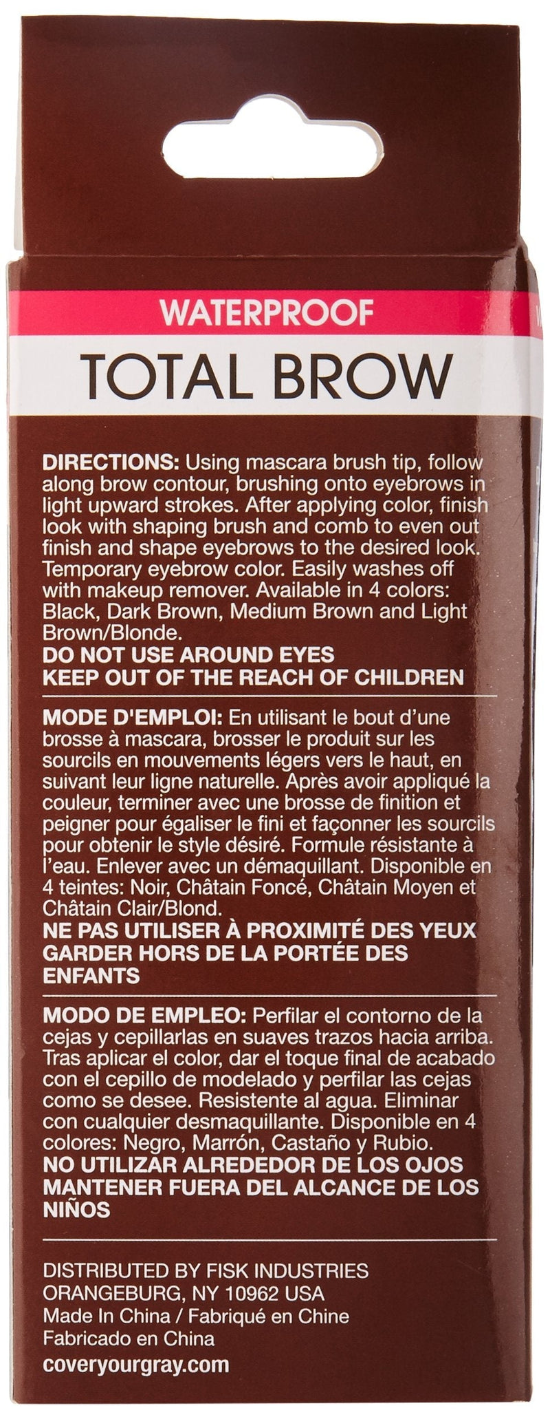 Cover Your Gray Total Brow Eyebrow Sealer and Color - Dark Brown Cover Your Gray