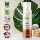 Naturena Self Tanner Tanning Mousse with Organic & Natural Ingredients, Tanning Lotion, Sunless Tanning Lotion for Darker Bronzer Skin, 6.7 Fl Oz NATURENA