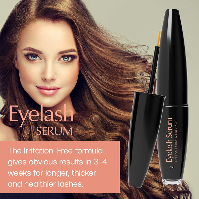 Natural Vine Eyelash and Brow Growth Serum, Irritation Free Formula, Guaranteed Results in 3-4 Weeks for Longer, Thicker, and Fuller Eyelashes Natural Vine