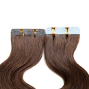 20 PCS Rooted Tape In Hair Extensions Real Human Hair Invisible Seamless Skin Weft Body Wave Highlight Double Side Tape Remy Human Hair Extensions Balayage Wavy (14'',40g/20pcs,