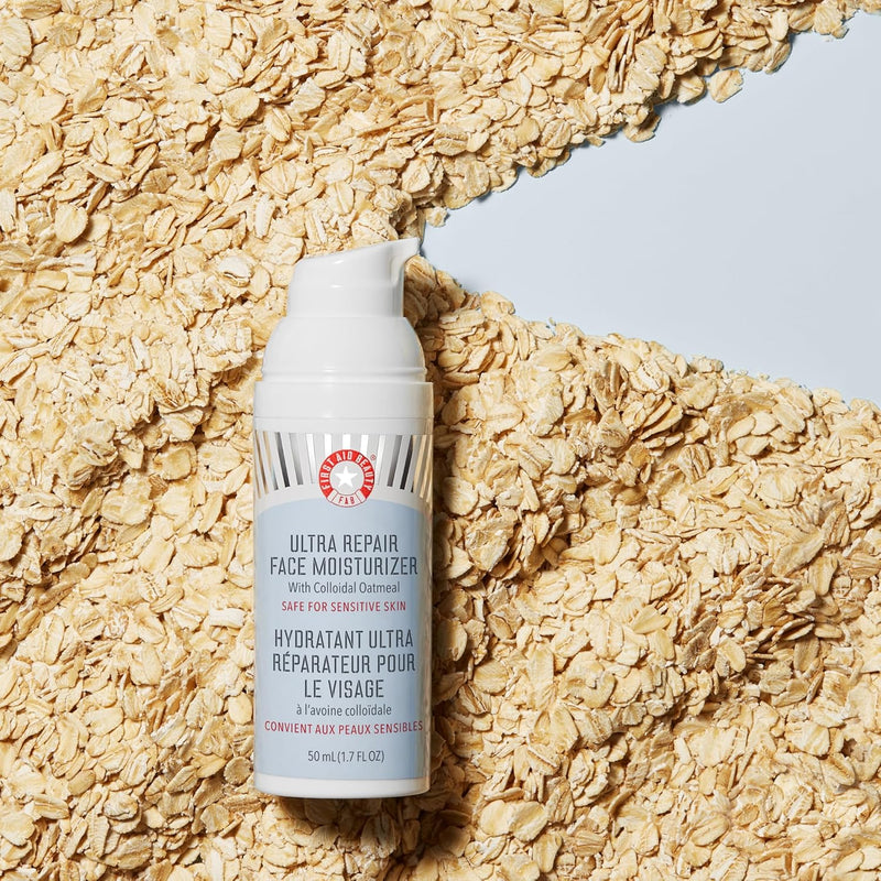First Aid Beauty - Ultra Repair Face Moisturizer, Everyday Lightweight Non-Comedogenic Formula Helps Soften Skin with Ceramides & Shea Butter, Soothing Colloidal Oatmeal, 1.7 oz, 2 ct Infinity Warehouse