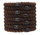 L. Erickson Grab & Go Ponytail Holders, Coffee, Set of Eight - Exceptionally Secure with Gentle Hold Miputa