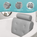 Everlasting Comfort Bath Pillow - Relax in Luxury - Fast Drying Bathtub Cushion for Head, Neck and Back - Spa & Tub Headrest Support, Washable, Portable, Thick, Gray Everlasting Comfort
