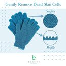 Exfoliating Bath Gloves for Shower - (2 Pairs, 4 Gloves) Medium Exfoliation, Body Scrub Shower Scrubber, Shower Exfoliating Gloves for Women & Men, Loofah Shower Glove Beauty by Earth