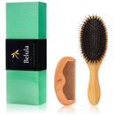 Premium Boar Bristle Hair Brush for Men Set.Styling Mens' Hair Brush with Nylon Pins. Boar Bristle Brush, 2 x Palm Brush, Wooden Comb & Travel Bag Included. Belula
