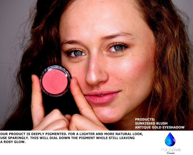 Pure Ziva Georgia Peach Orange Tangerine Summer Blush Pressed Cheek Blush Pressed Cheek Color Contour Powder, Talc & Paraben Free, 4 Grams, No Animal Testing & Cruelty Free Pure Ziva