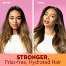 Frizz-Free + Keratin Smoothing Oil Conditioner, 5 in 1, for Frizzy Hair, Shiny Hair with Frizz-Free + Keratin Smoothing Oil Miracle Gloss Spray, 5 in 1, De-frizz Hair, Shiny Hair, Keratin, Argan Oil OGX