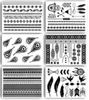 Terra Tattoos Black Henna Temporary Tats 75+ Mandala Tattoos Feathers, Dream Catcher, Arrows Waterproof Nontoxic Long Lasting for Beach, Festivals, & Parties Terra Tattoos Store