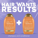 OGX Strength & Length + Golden Turmeric Shampoo with Coconut Milk to Soothe Scalp & Nourish Hair, Ayurveda Sulfate-Free Surfactants for Stronger & Longer Hair, 13 fl. oz OGX Store