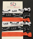 Infinity Collection Lacrosse Hair Accessories, Lacrosse Hair Ties, No Crease Lacrosse Hair Elastics Set (Orange) Infinity Collection