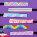 FROG SAC 6 PCS Tie Dye Elastic Headbands for Girls, Non Slip Hair Bands, Stretchy Adjustable Rainbow Girl Head Bands for Teens, Cute Hair Accessories Party Favors for Kids (Tie Dye) FROG SAC Store