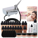 Complete Professional Belloccio Airbrush Cosmetic Makeup System with a MASTER SET of All 17 Foundation Color Shades in 1/4 oz Bottles - Blush, Bronzer, Highlighters Belloccio