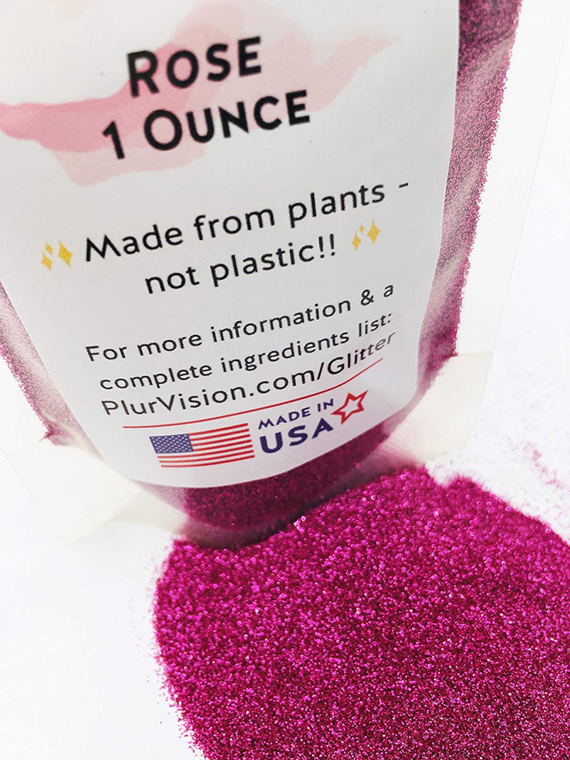 Biodegradable Glitter Made from Plant Cellulose, Earth Friendly. Perfect for Body, Cosmetics, Crafts, DIY Projects. Can be Mixed with Lotions, Gels, Oils, Face Paint (1 Ounce, Rose) Alternative Imagination Store