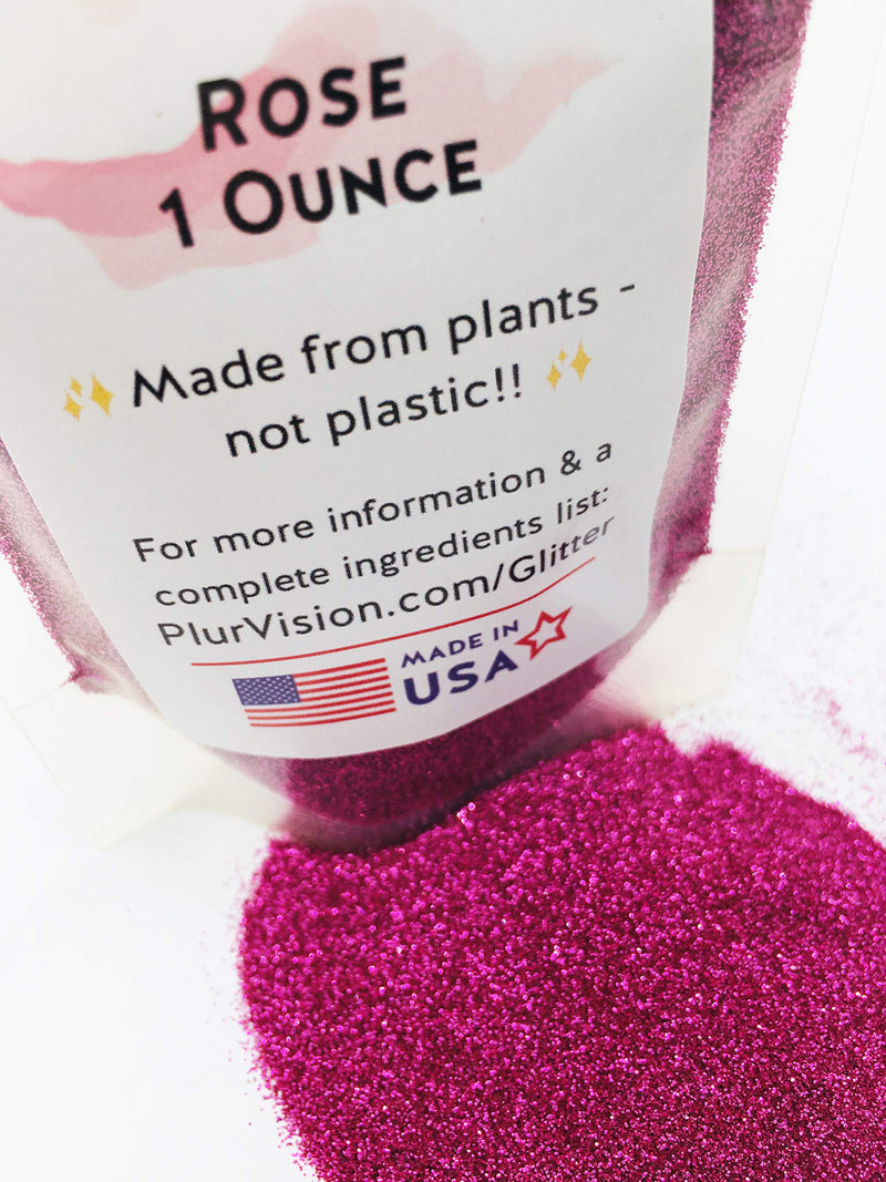 Biodegradable Glitter Made from Plant Cellulose, Earth Friendly. Perfect for Body, Cosmetics, Crafts, DIY Projects. Can be Mixed with Lotions, Gels, Oils, Face Paint (1 Ounce, Rose) Alternative Imagination