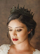 SWEETV Jeweled Queen Crown for Women, Full Round Baroque Tiaras and Crowns, Crystal Costume Party Headpieces for Wedding Birthday Halloween Prom,Black SWEETV Store