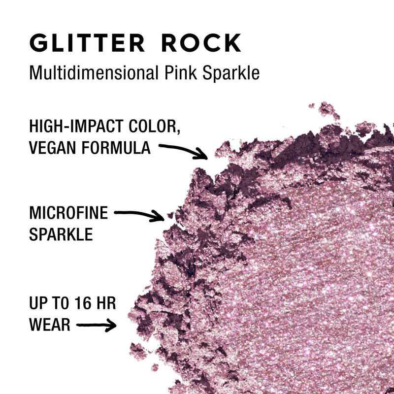 Urban Decay 24/7 Moondust Eyeshadow Compact, Glitter Rock - Metallic Pink with Pink 3D Sparkle - Maximum Glitter & Velvety Shimmer URBAN DECAY