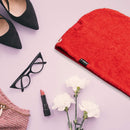 KEEPOZ Hair Towel Wrap Quick Dry 100% Cotton Super Absorbent Turban Head Wrap for Women with Button, Anti Frizz Hair Products, Hair Cap for Curly, Long & Thick Hair (1pc) (RED) KEEPOZ