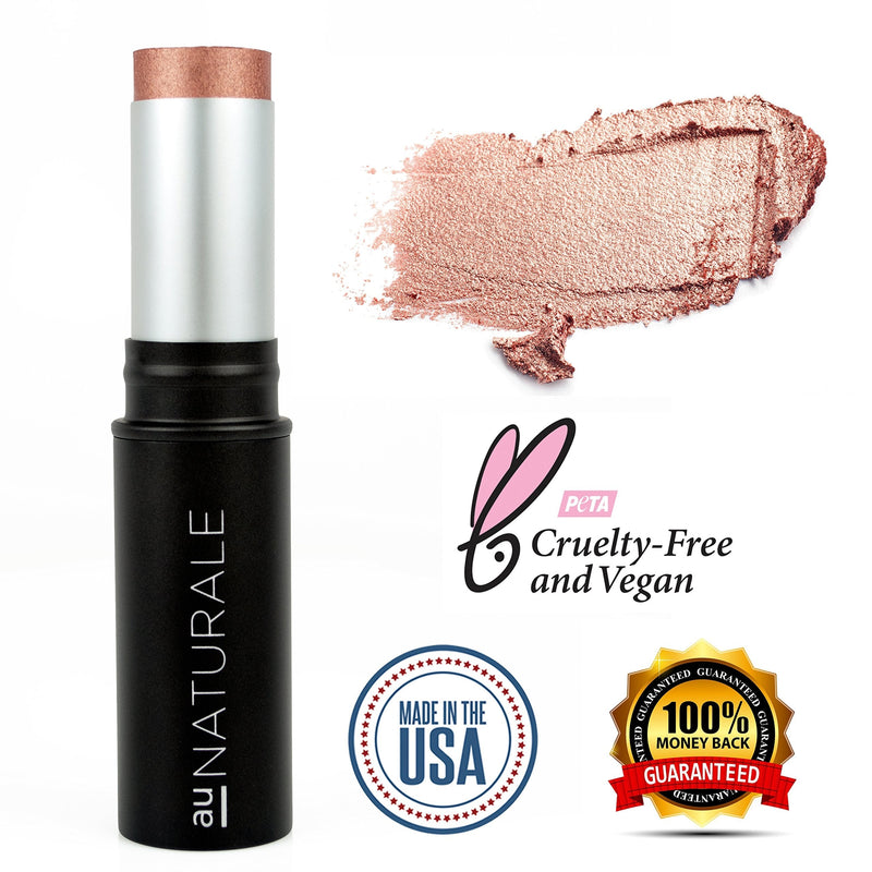 Au Naturale All-Glowing Creme Highlighter Stick in Rose Gold | Made in the USA | Organic | Vegan | Cruelty-free | Cream Au Naturale