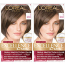 L'Oreal Paris Excellence Creme Permanent Hair Color, 5 Medium Brown, 100 percent Gray Coverage Hair Dye, Pack of 2 L'Oreal Paris Store