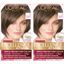 L'Oreal Paris Excellence Creme Permanent Hair Color, 5 Medium Brown, 100 percent Gray Coverage Hair Dye, Pack of 2 L'Oreal Paris