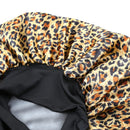 Sent Hair Large Satin Bonnet Sleep Cap for Women Double Layer Silky Hair Bonnet for Braids,Curly,Long Hair- Wide Elastic Band,Leopard sent hair