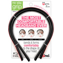 Scunci The Most Comfortable Headband Ever, Flexible No-Slip Grip, 2-pcs per Pack in Assorted Colors (1-Pack) Scunci
