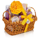 Spa Baskets For Women - Luxury Bath Set With Honey & Lavender - Spa Kit Includes Wash, Bubble Bath, Lotion, Bath Salts, Body Scrub, Body Spray, Shower Puff, Bathbombs, Soap and Towel
