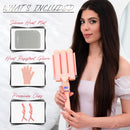 3 Barrel Curling Iron Wand - Triple Hair Waver & Crimper for Beach Waves Set, Ceramic Tourmaline with Adjustable Temperature - Glam Waver, Pink FairyBrave