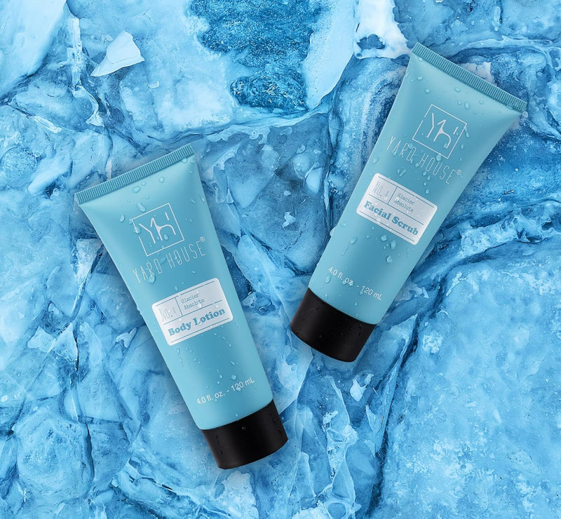 Bath and Body Mens Gift Set - Glacier Absolute - Premium Fathers Day Birthday Christmas Gifts Ideas For Him - Skin Care Kits For Men in Leather Toiletry Bag w. Full Size Items Infinity Warehouse