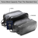 Toiletry Bag for Men or Women - Dopp Kit For Travel. Large Cosmetic and Bathroom Shaving Bag. Toiletry Organizer PU Leather by QS USA (Large, Black) QS