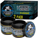 Pomade for Men 4oz - Firm Strong Hold & High Shine for Classic Styling - Water Based & Easy to Wash Out by Viking Revolution (2 Pack) Viking Revolution