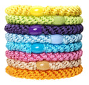 L. Erickson Grab & Go Ponytail Holders, Summer, Set of Eight - Exceptionally Secure with Gentle Hold L. Erickson