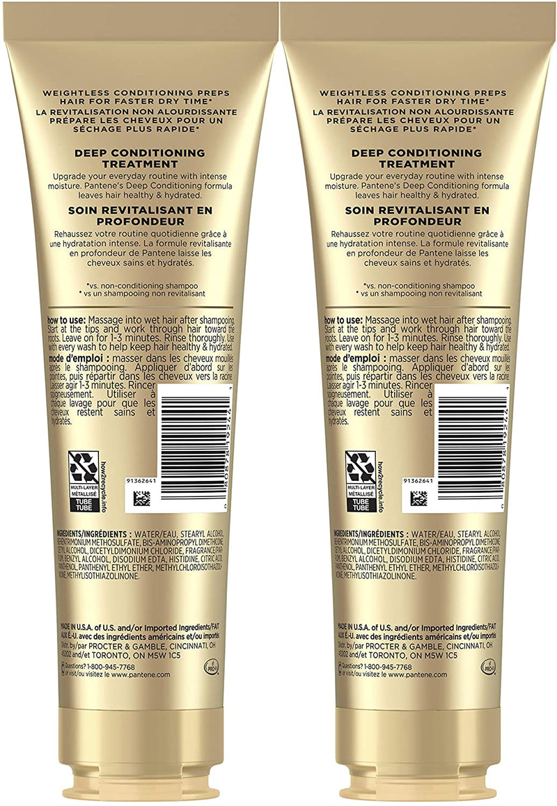 Pantene Hair Mask, Miracle Rescue Deep Conditioning Treatment, Hydrate Dry Hair, Twin Pack, 8 Oz Each Pantene
