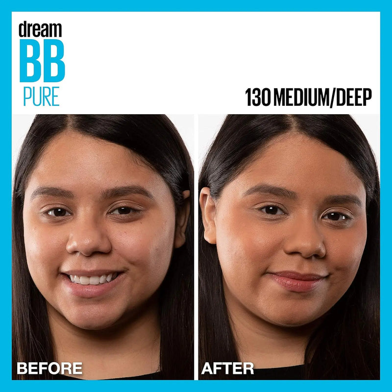 Maybelline Dream Pure Skin Clearing BB Cream, 8-in-1 Skin Perfecting Beauty Balm With 2% Salicylic Acid, Sheer Tint Coverage, Oil-Free, Medium/Deep, 1 Count Infinity Warehouse