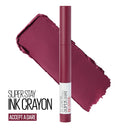 Maybelline SuperStay Ink Crayon Matte Longwear Lipstick With Built-in Sharpener, Accept A Dare, 0.04 Ounce Maybelline New York