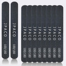Nail Files 100 180 Grit for Gel Acrylic Poly Extension Nails Double Sided Coarse Black Washable Professional Set Manicure Tools (12 PACK) by JPACO JPACO