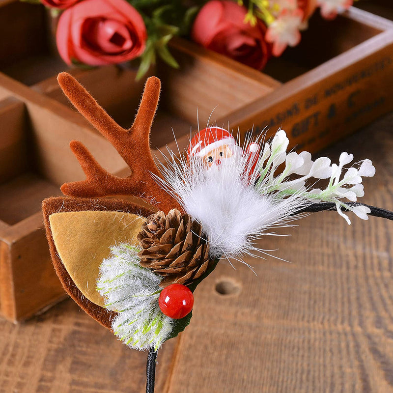 Christmas Reindeer Antlers Headband Hair Clips Hair Hoop Girl Beauty Headdress Reindeer Antler Headband Cute Deer Headband Hair Accessory Antler 6 ywduoying Store