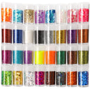Teenitor Glitter, Fine Glitters and Holographic Chunky Glitters,Glitter for Nails, Glitter Slime, Assorted Glitter, Festival Glitter for Nail Face Hair Body , Glitter for Resin Tumblers, 16+16pcs Teenitor
