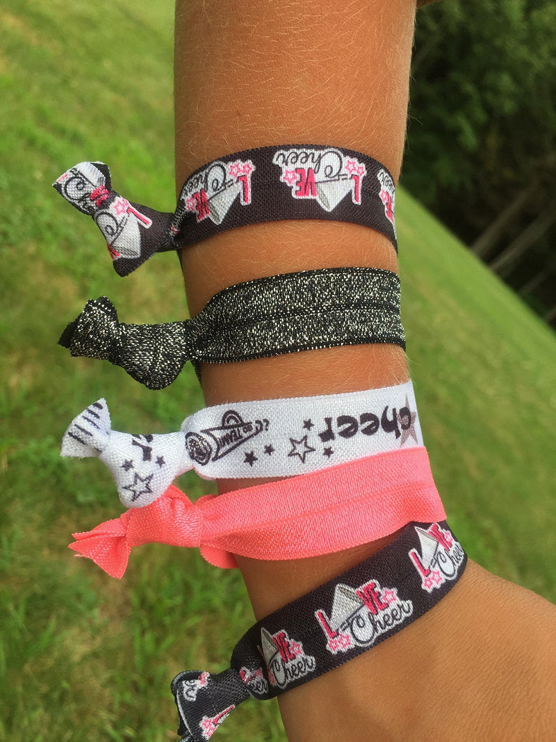 Infinity Collection Cheer Hair Ties- Girls Cheer Hair Accessories- Cheerleading Elastics for Cheerleaders Infinity Collection