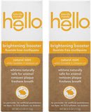 Hello Oral Care White Turmeric + Coconut Oil brightener Booster Fluoride Free Toothpaste 4.0 Ounces, 2 Count hello Store