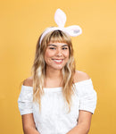 FaceTory Pink Bow Bunny Hairband Soft One Size Fits All FACETORY Store