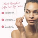 100% Pure Coffee Bean Caffeine Eye Cream Refresh & Hydrate Under Eye Treatment Reduce Puffiness, Dark Circles, Wrinkles with Green Tea, Rose Hip, Vitamin E - Youthful Vibrant Eyes - Vegan - 1 oz 100% PURE