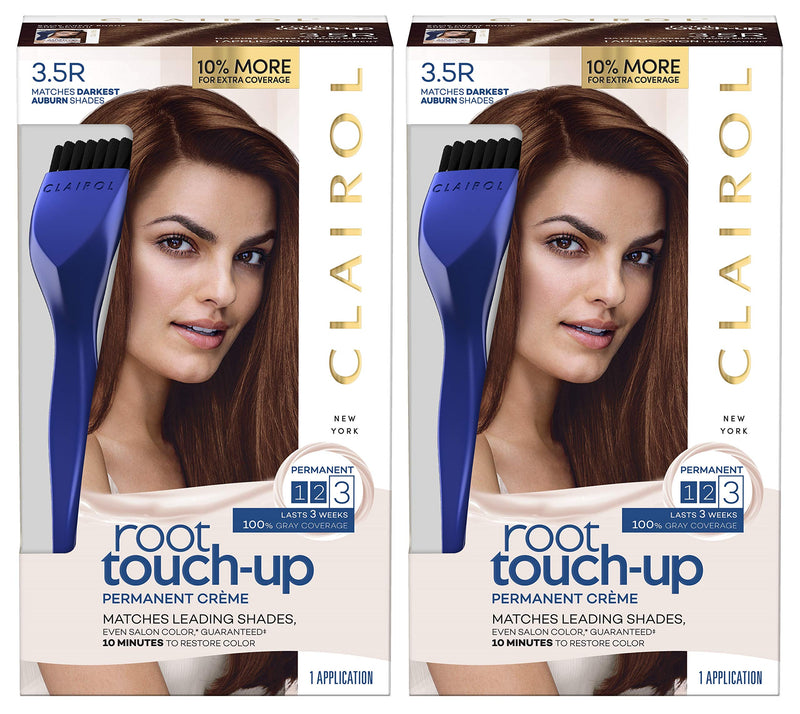 Clairol Root Touch-Up by Nice'n Easy Permanent Hair Dye, 3.5R Darkest Auburn Hair Color, 2 Count Clairol