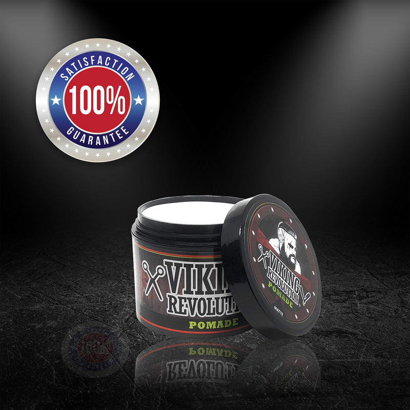 Hair Pomade for Men (New Formula) - Medium Hold and Matte Shine Free for Classic Look 4oz - Water Based & Easy to Wash Out by Viking Revolution Viking Revolution