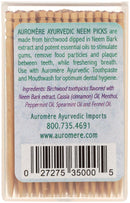 Auromere Ayurvedic Neem Toothpicks - Vegan, Natural, Non GMO, Made from Birchwood (100 Count) (1 Pack) Auromere