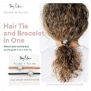 By Lilla Halo Elastic Hair Ties and Bracelets | Set of Two Hair Tie-Bracelets | Hair Accessories for Women | No Crease Hair Ties & Women’s Bracelets | Silver (Nectarine/Brown) By Lilla