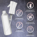 Continuous Spray Bottle Hair Water Ultra Fine Mister Sprayer Propellant Free for Hairstyling, Cleaning, Gardening, Misting & Skin Care BPA Free (5 Ounce, White) alpree